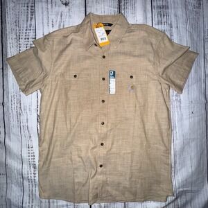 Carhartt Men's Loose Fit Midweight Chambray Short - Sleeve Shirt Large NWT
